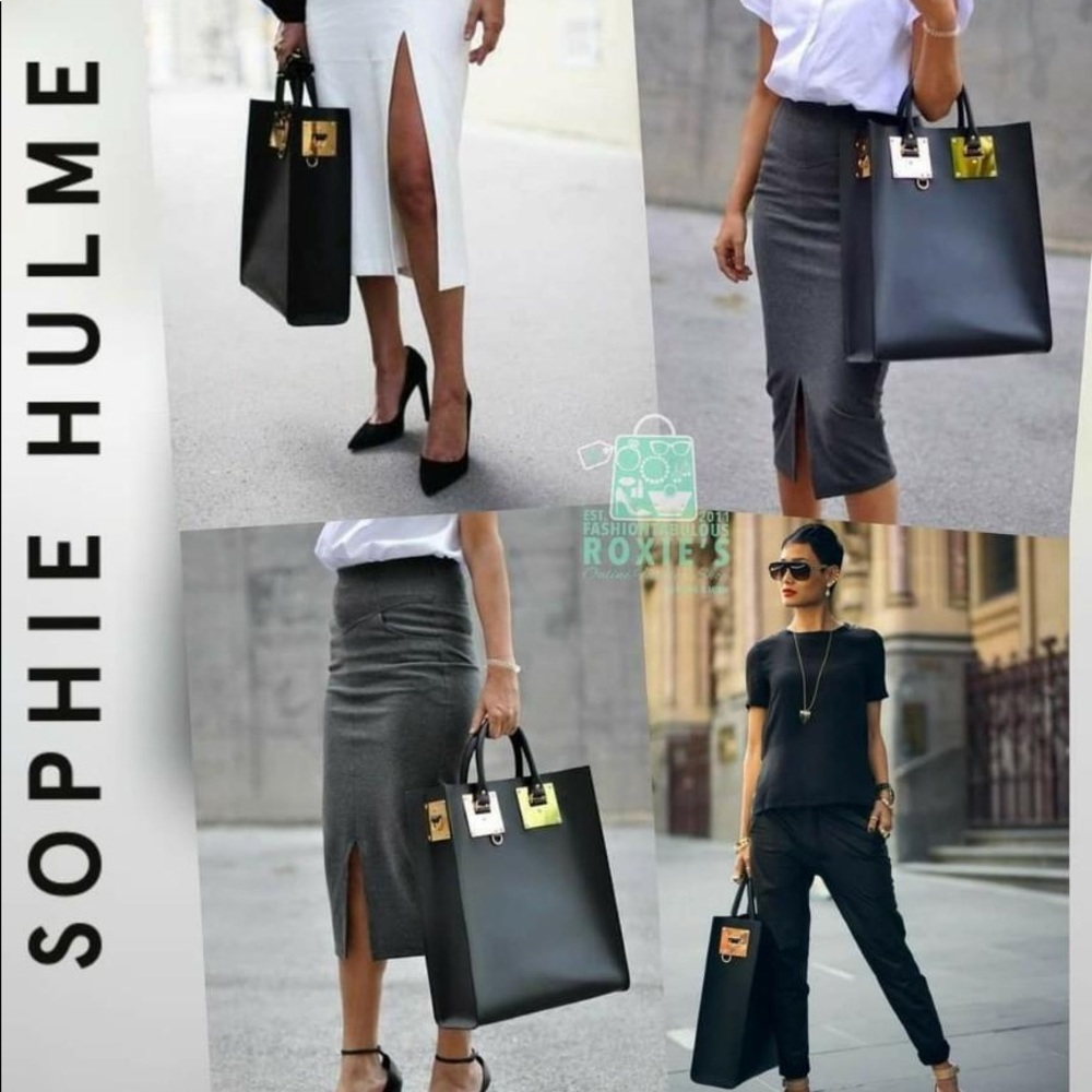 Sophie Hulme Black Leather Tote Albion